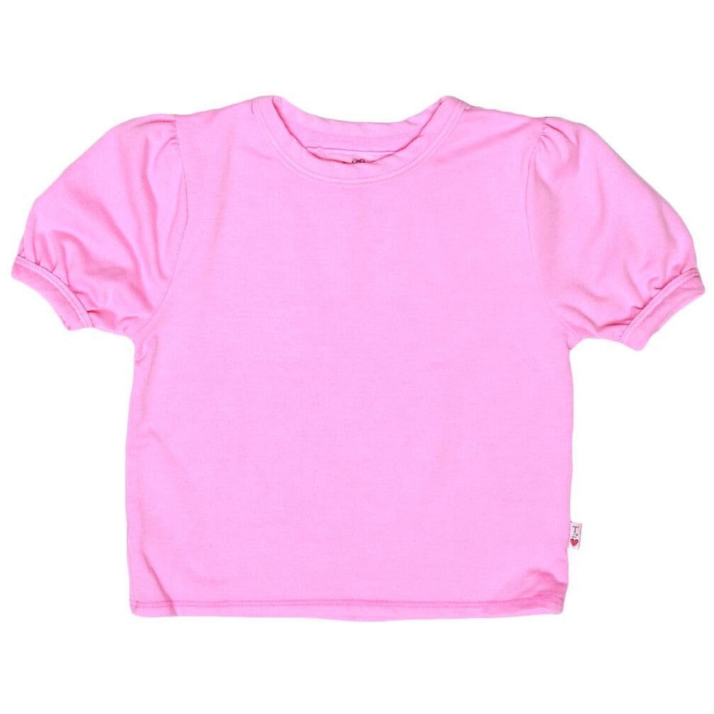 puff short sleeve top | neon pink
