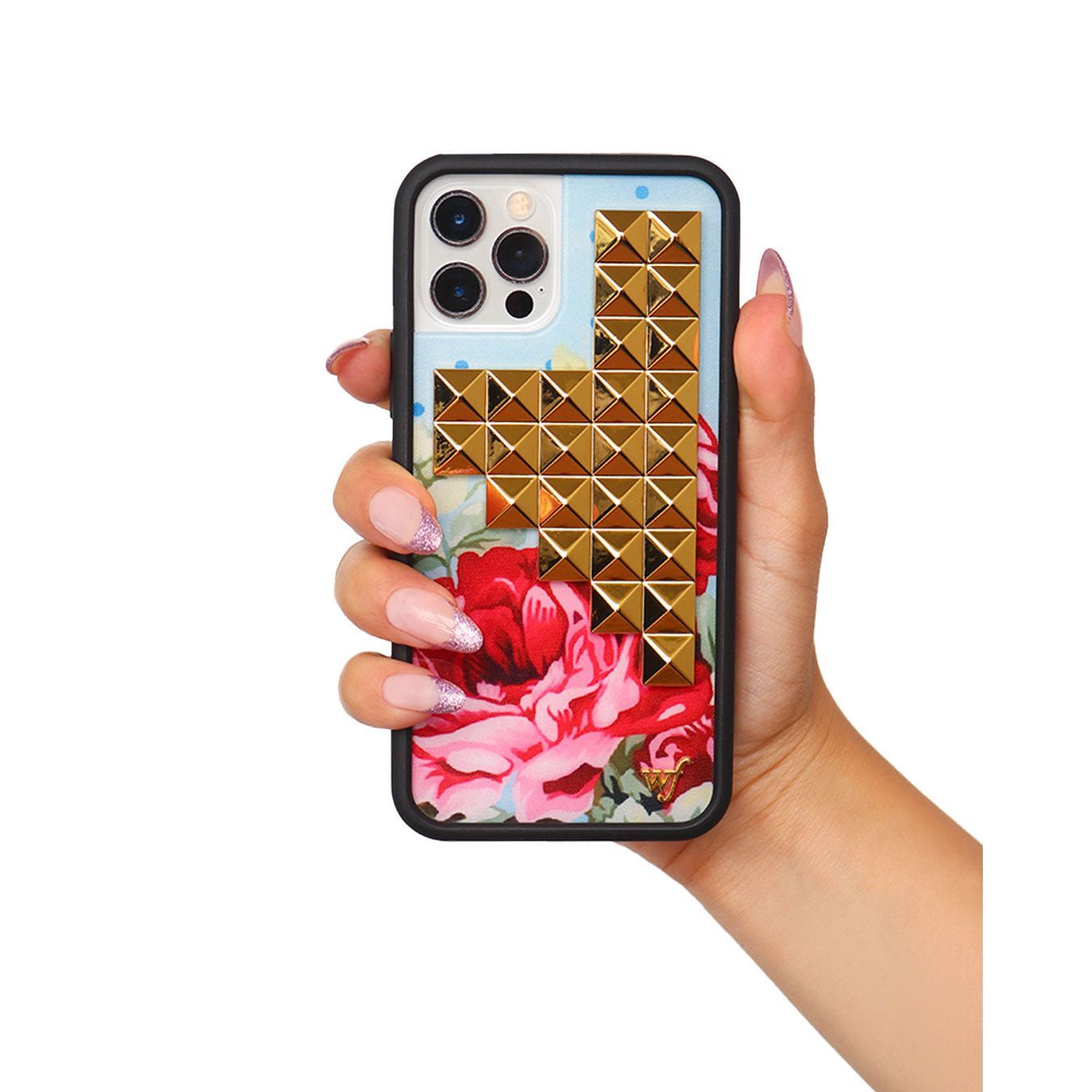Blue Floral Stud iPhone Case