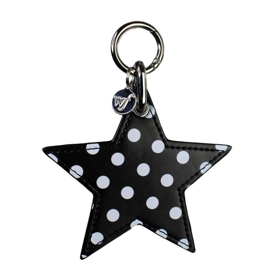 Polka Dot Star Charm | Black and White