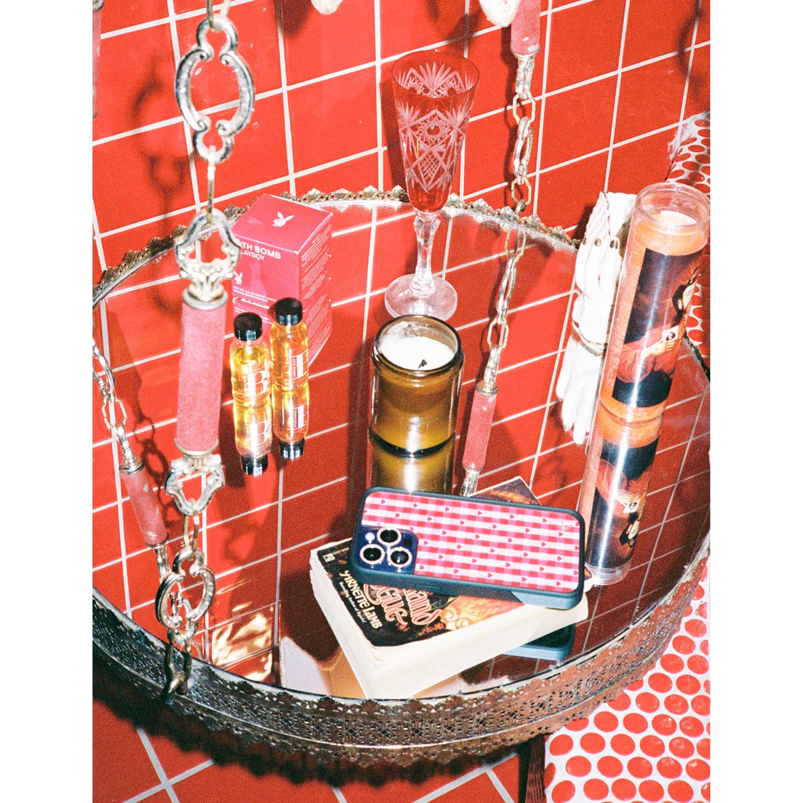 Gingham Hearts | Red iPhone Case