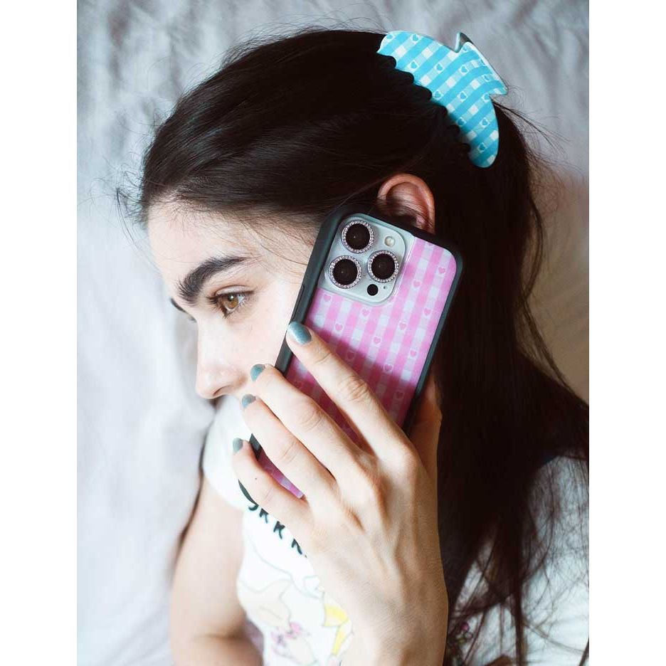 Gingham Hearts | Pink iPhone Case