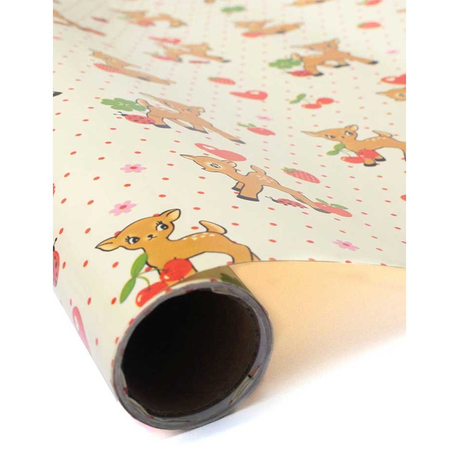 Oh Deer and Red Gingham Hearts Gift Wrap - 2 Pack