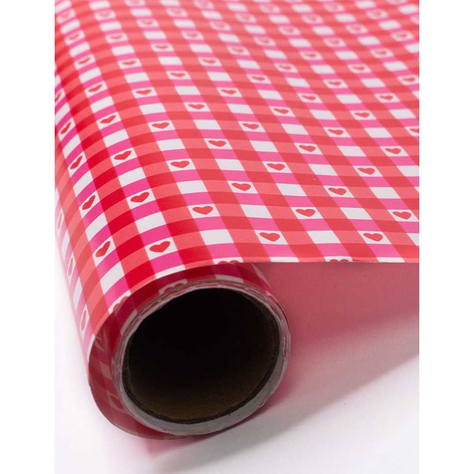 Oh Deer and Red Gingham Hearts Gift Wrap - 2 Pack