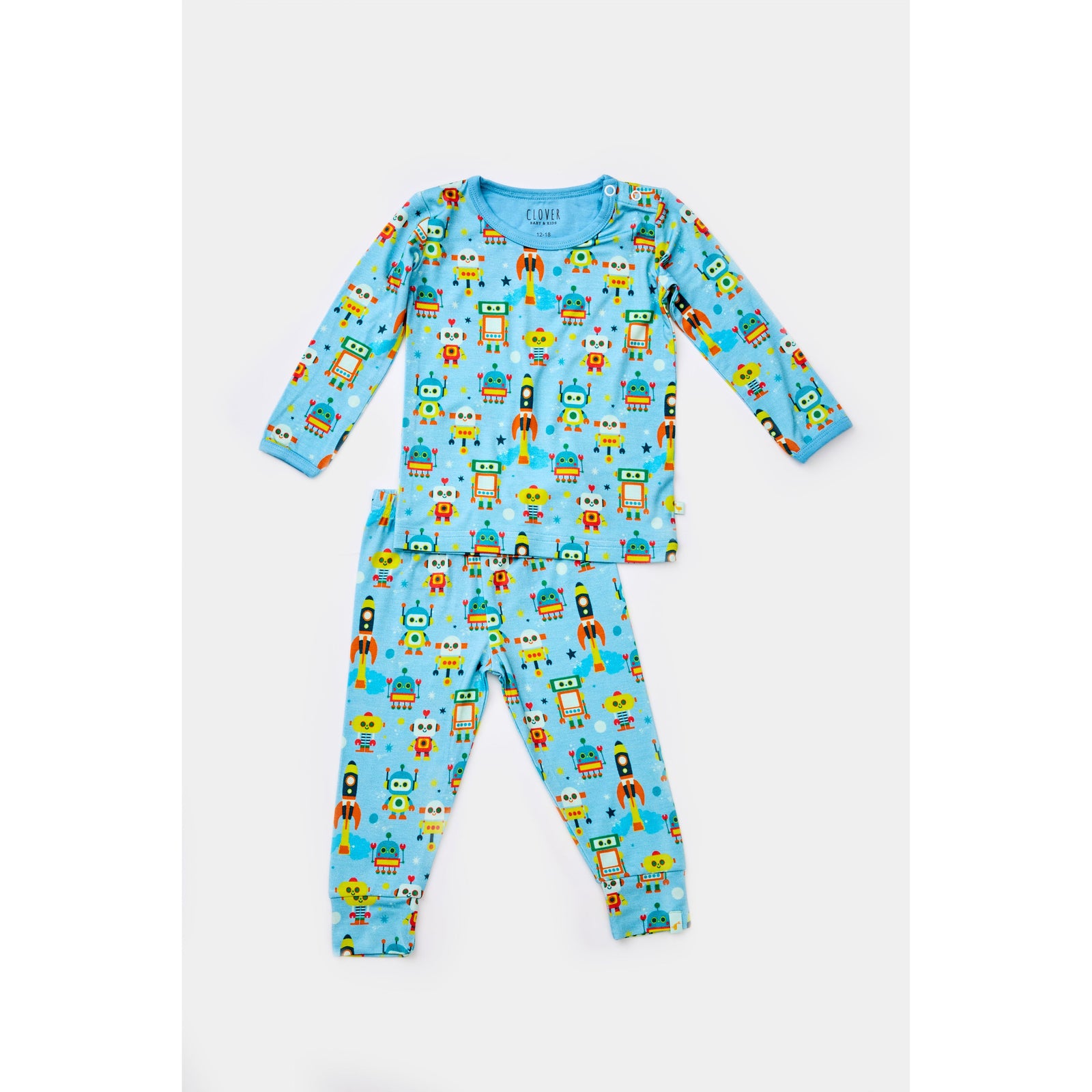 Long Sleeve Pajama Set - Robots