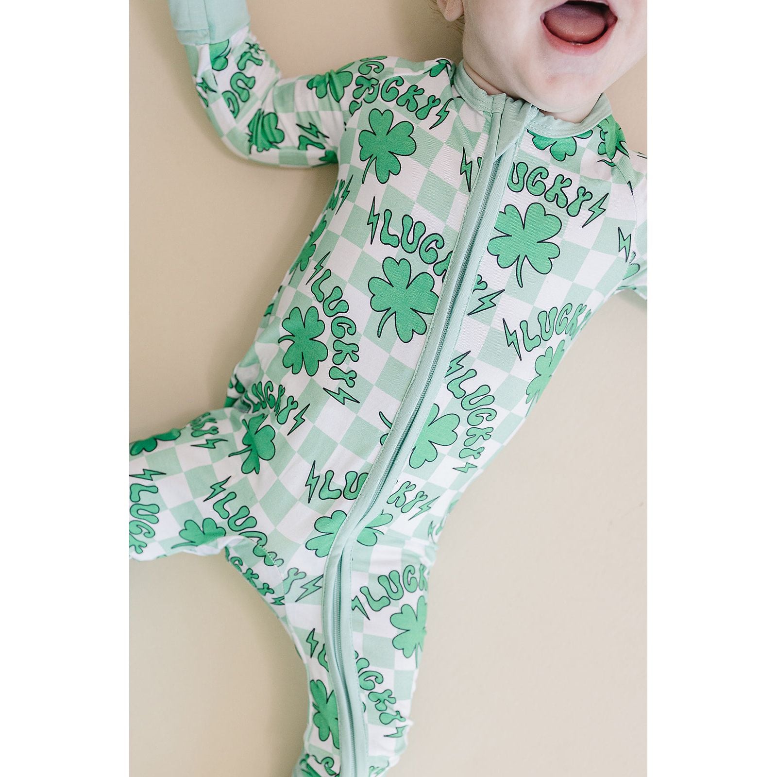 Bamboo Zip Romper | Lucky Shamrock