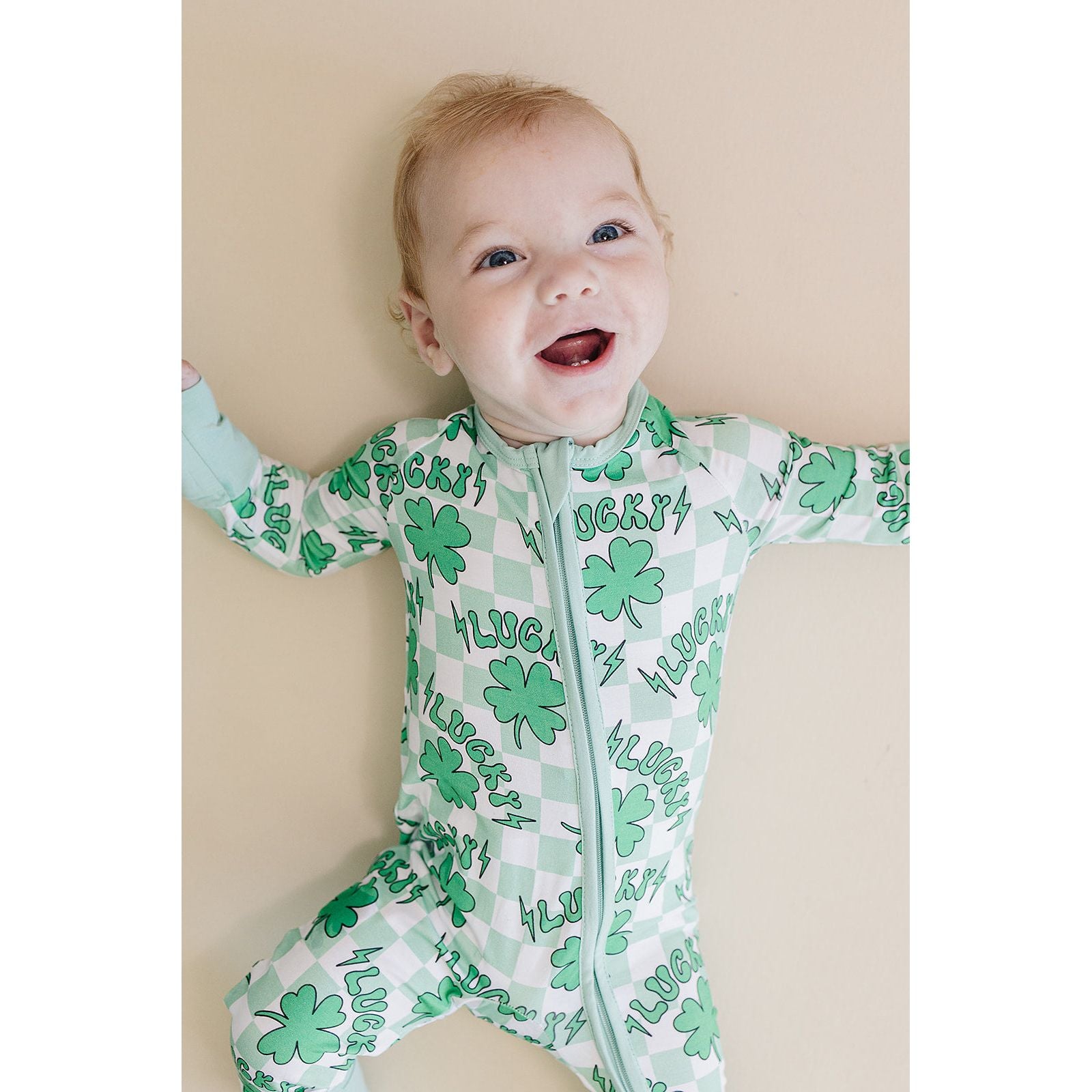 Bamboo Zip Romper | Lucky Shamrock
