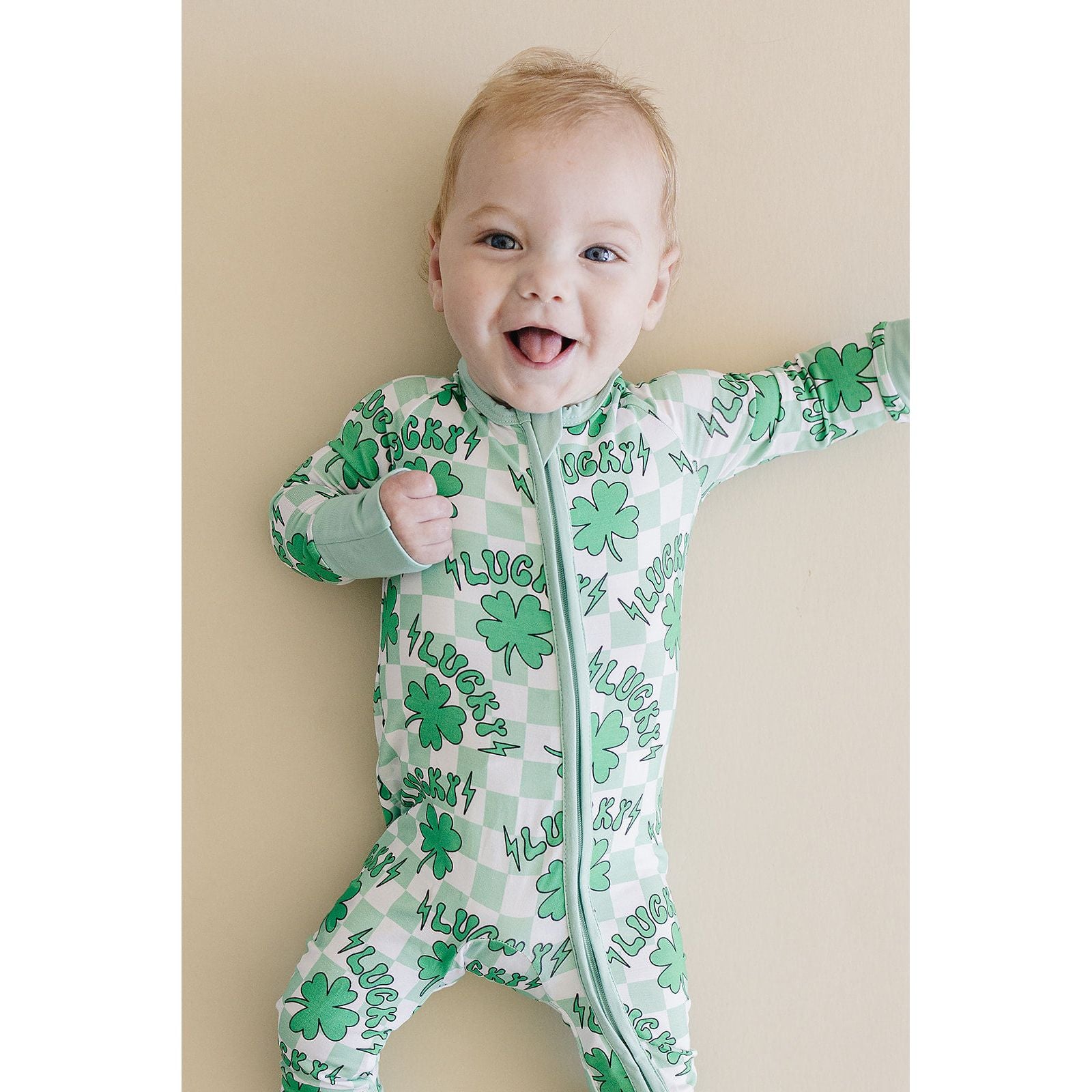 Bamboo Zip Romper | Lucky Shamrock