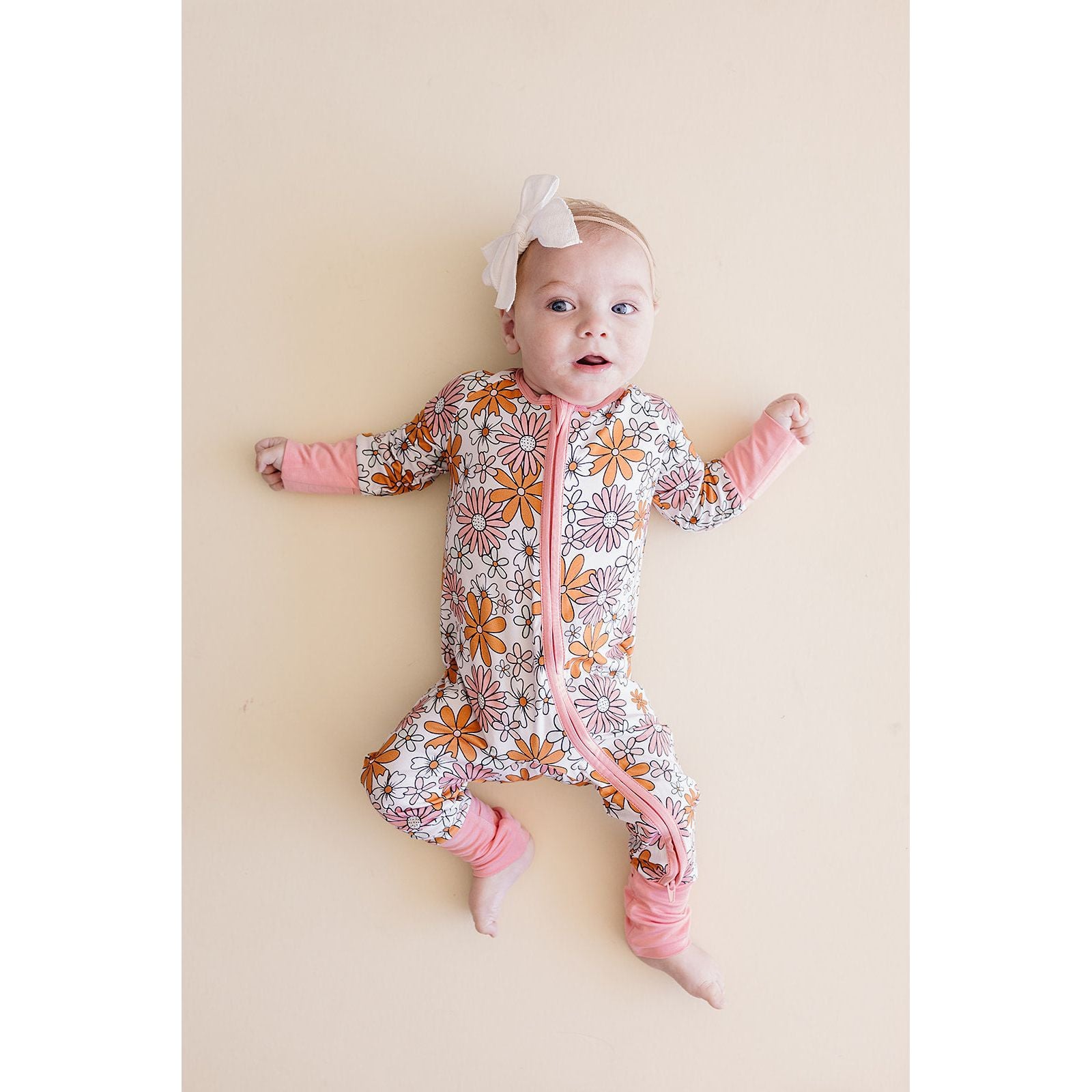 Bamboo Zip Romper | Retro Garden