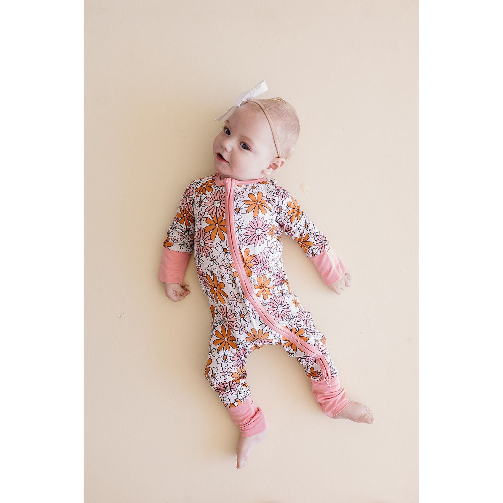 Bamboo Zip Romper | Retro Garden