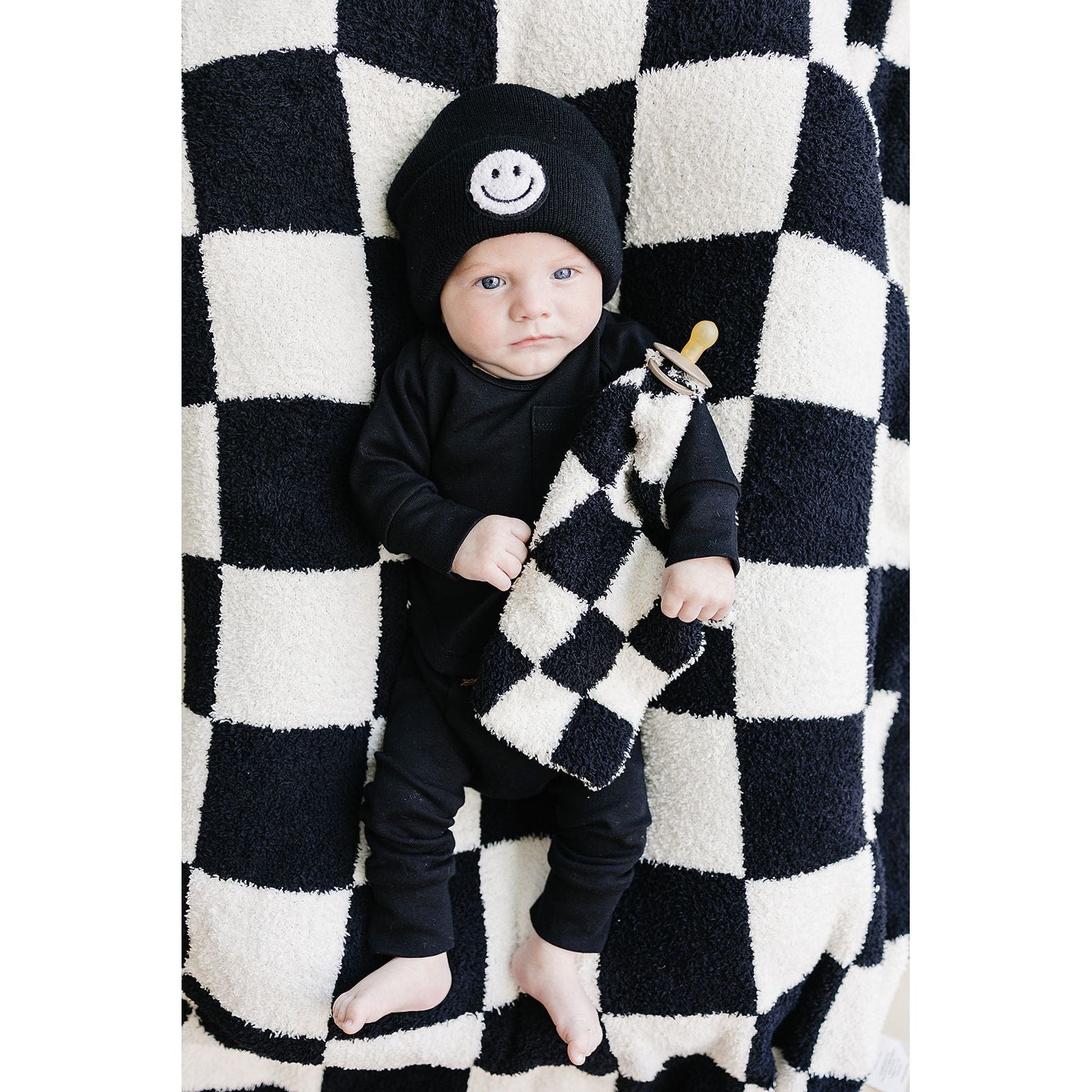 Checkered Plush Lovey | Black