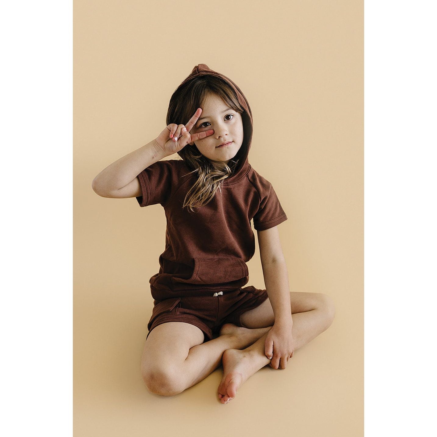 Terry Cargo Shorts Set | Chocolate