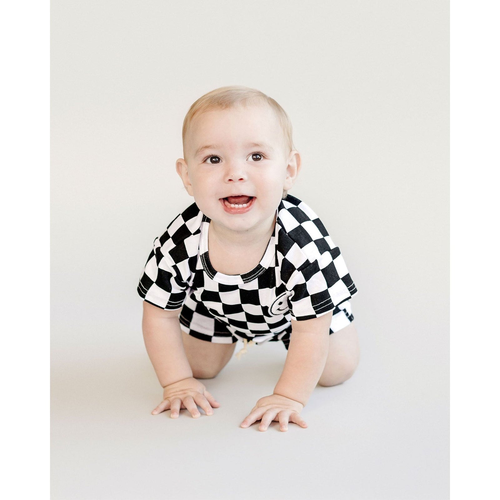 Checkered Shorts Set | Black