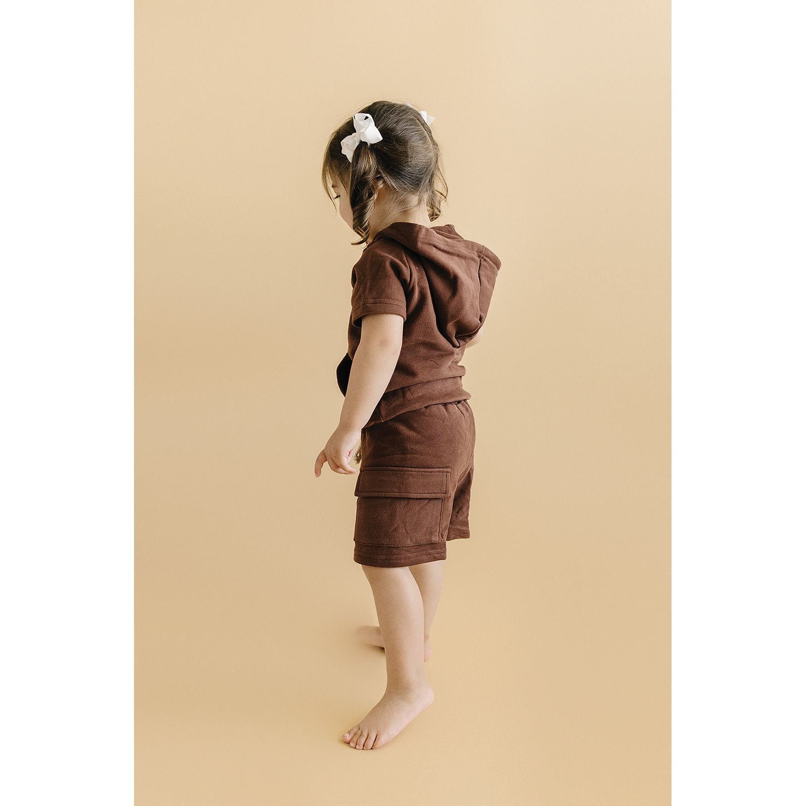 Terry Cargo Shorts Set | Chocolate
