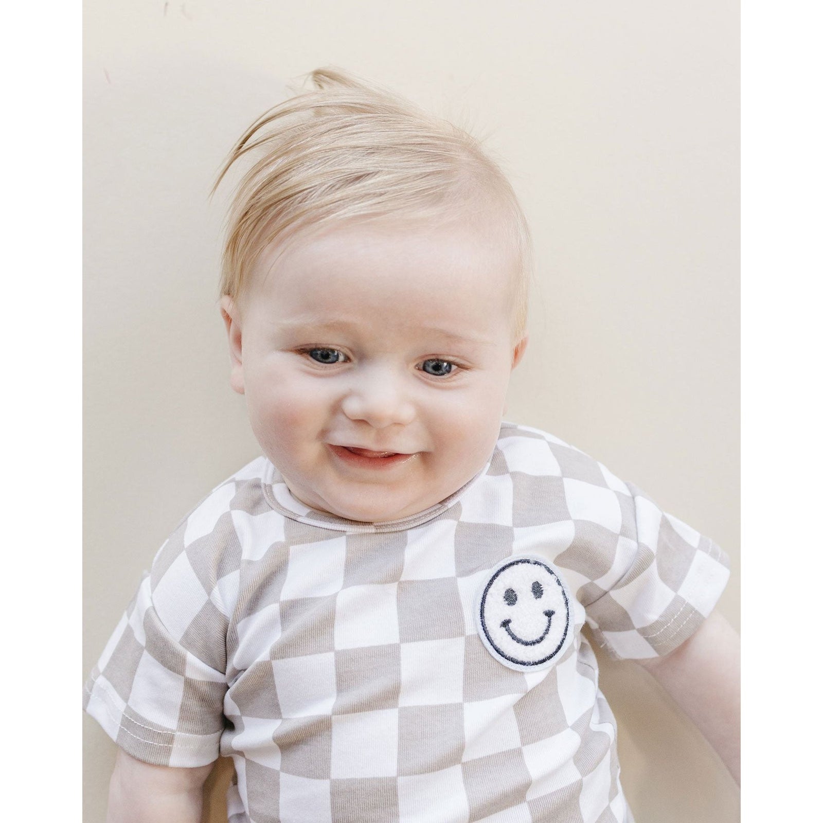 Checkered Shorts Set | Latte