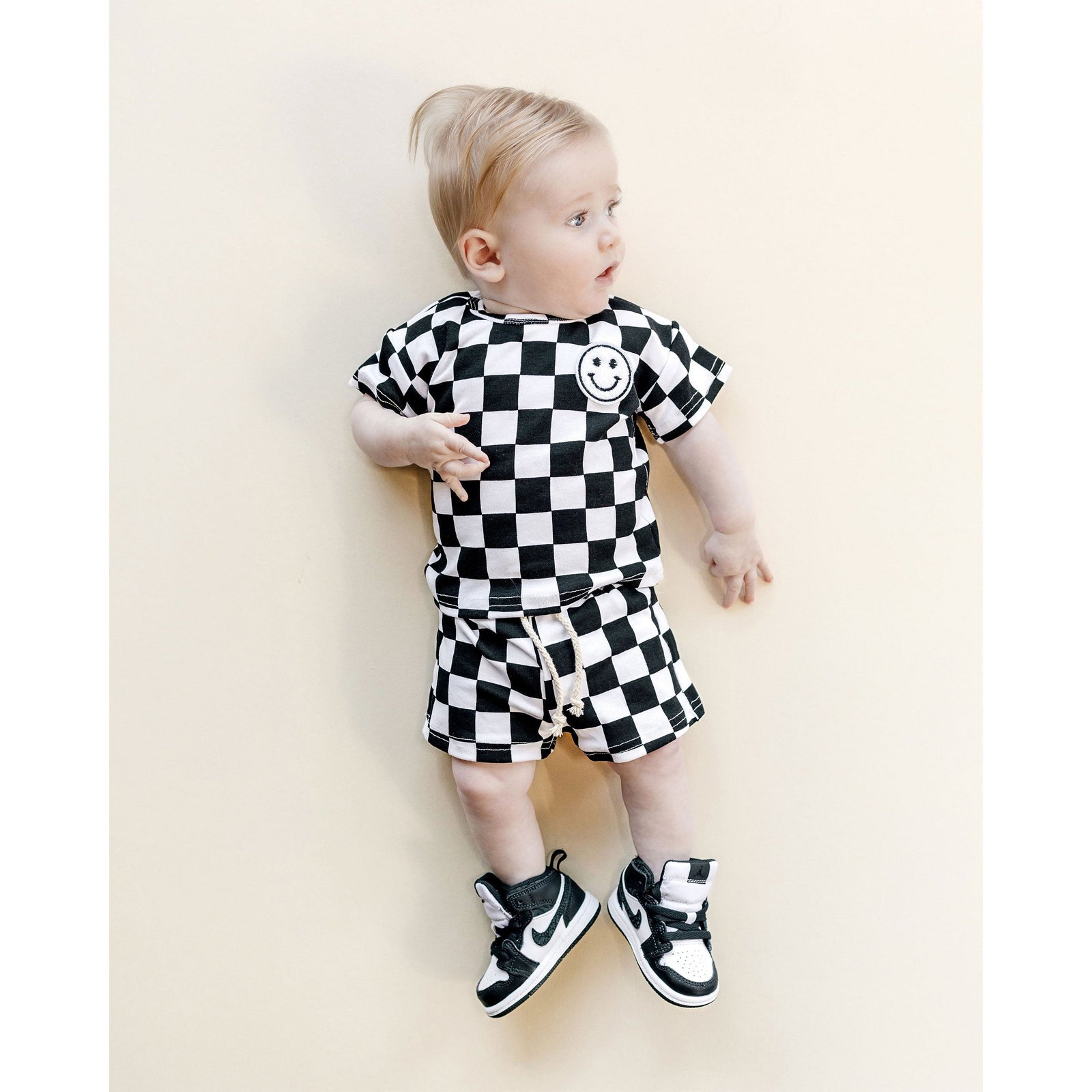 Checkered Shorts Set | Black