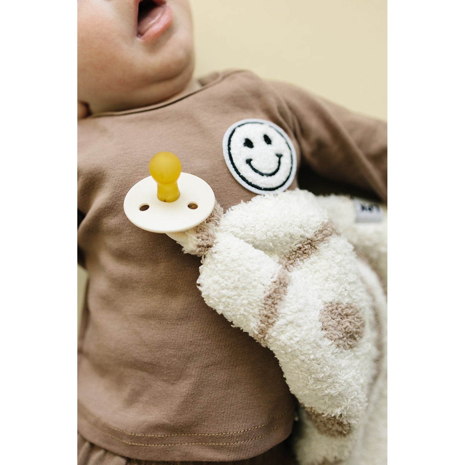 Smiley Plush Lovey | Latte