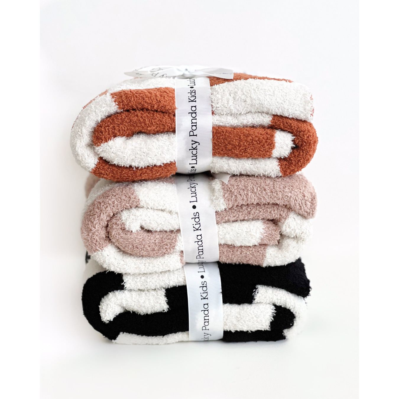 Checkered Plush Blanket | Copper