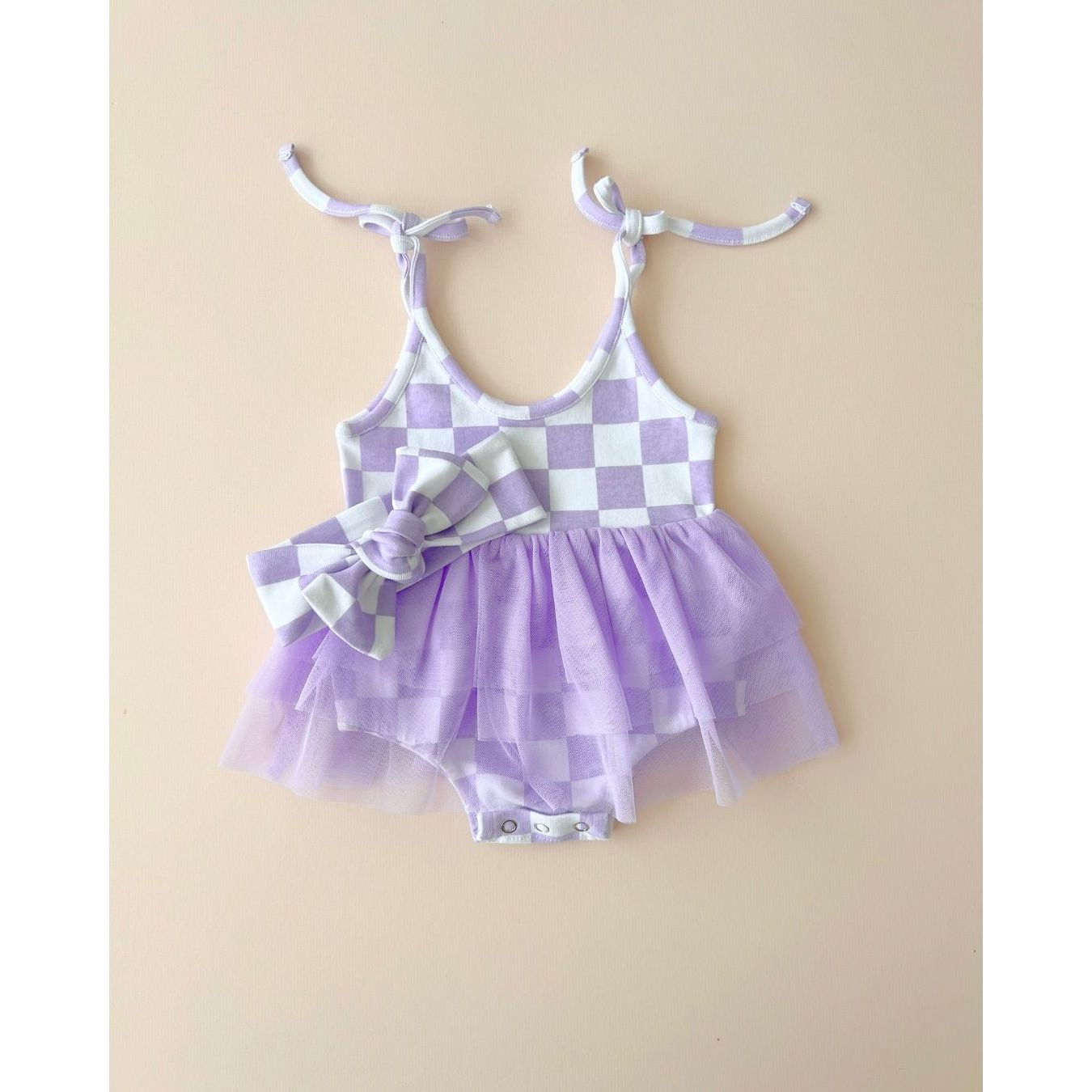 Checkered Headband | Lavender