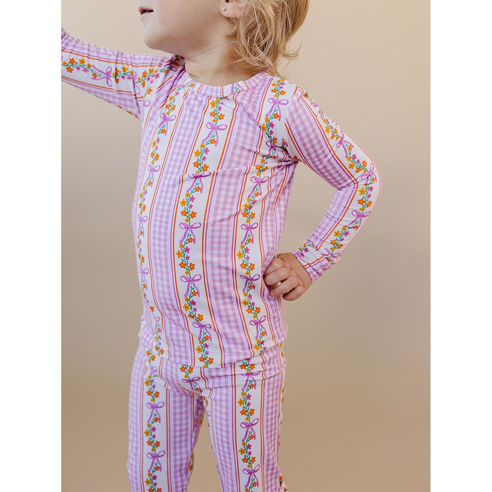 Bamboo Two Piece Set | Gingham & Flowers