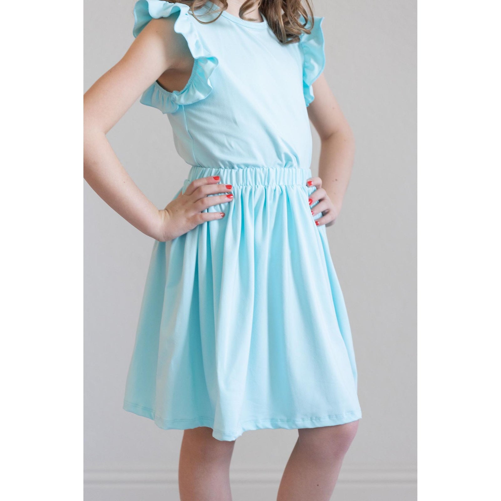 Aqua S/S Ruffle Tee