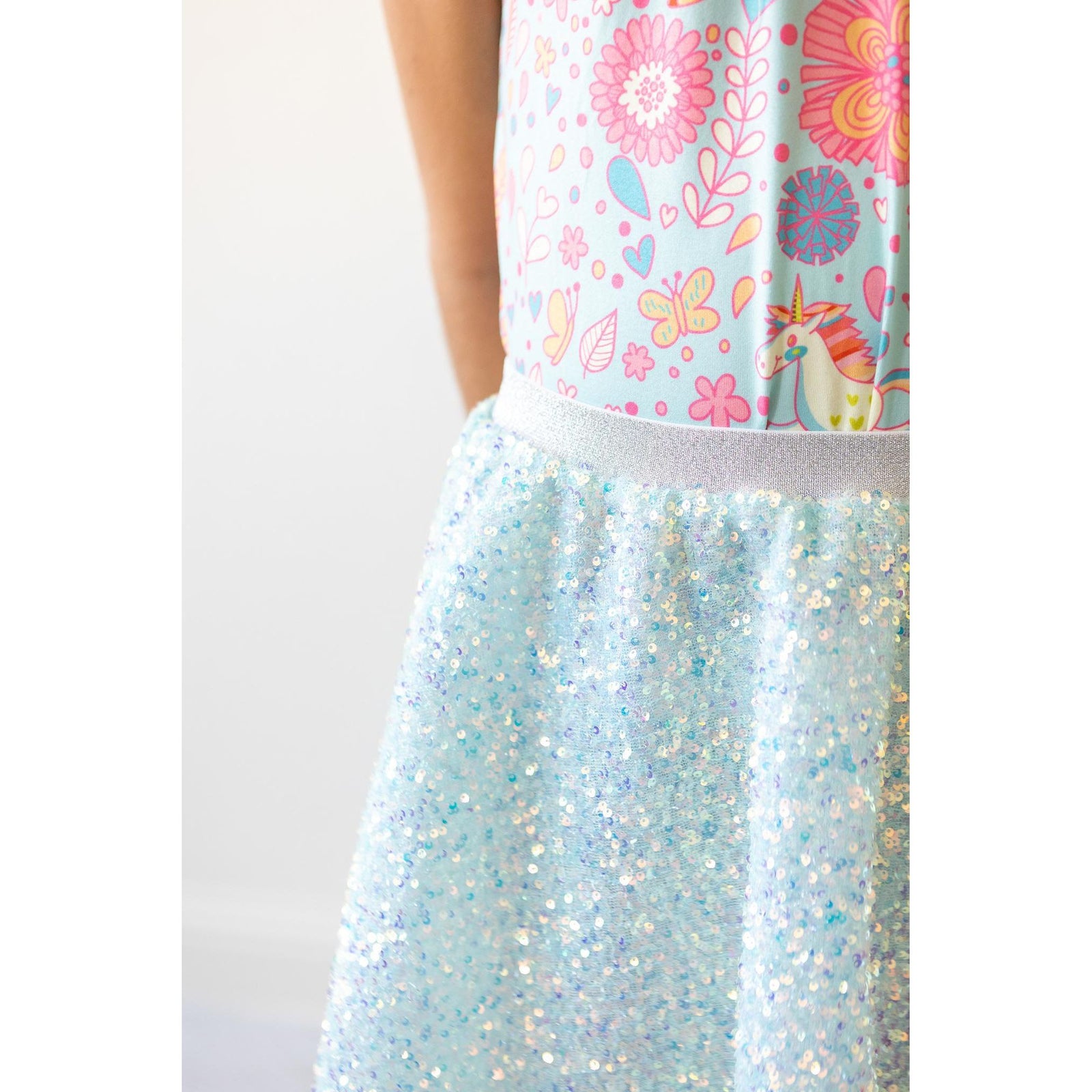 Aqua Sequin Twirl Skort
