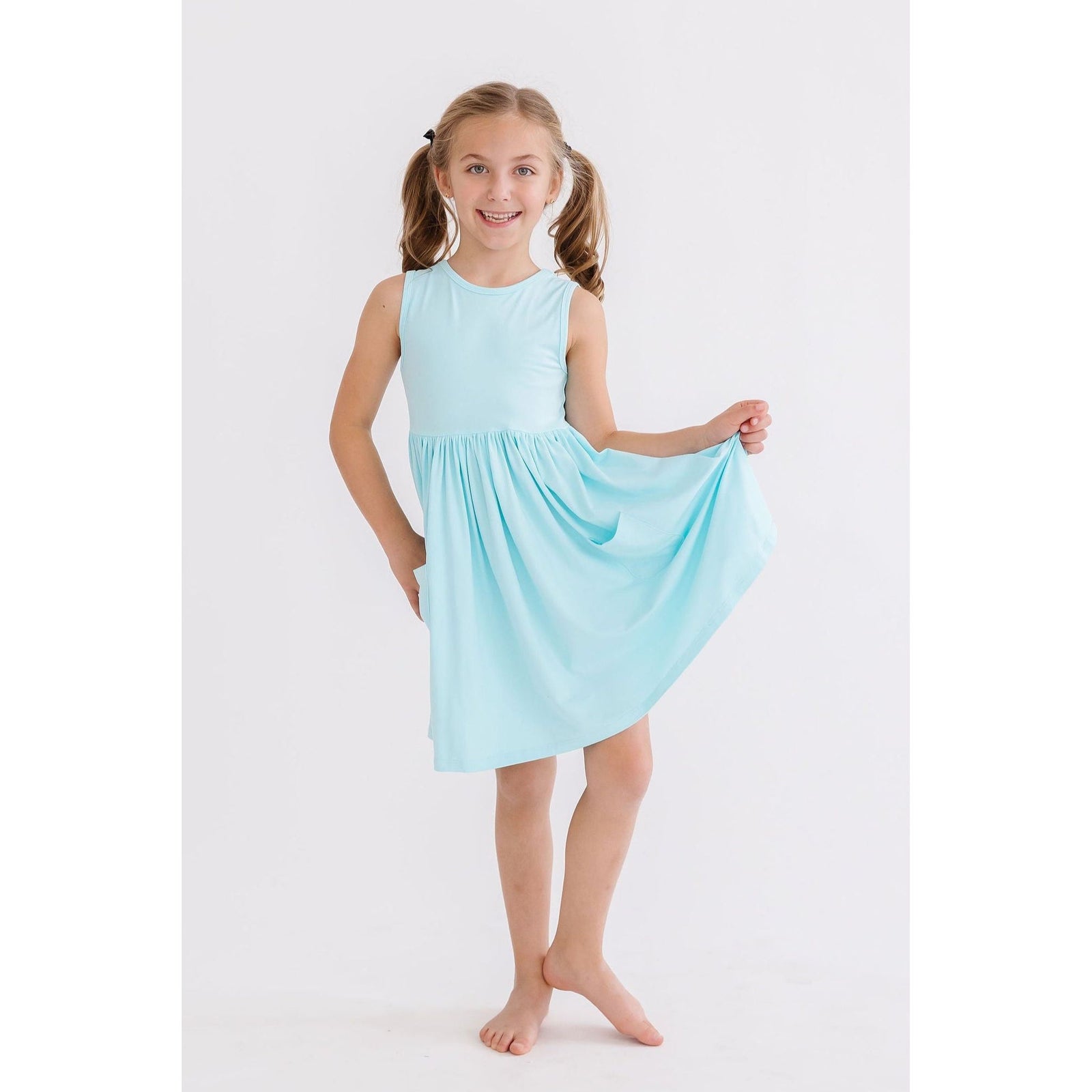 Aqua Tank Pocket Twirl Dress