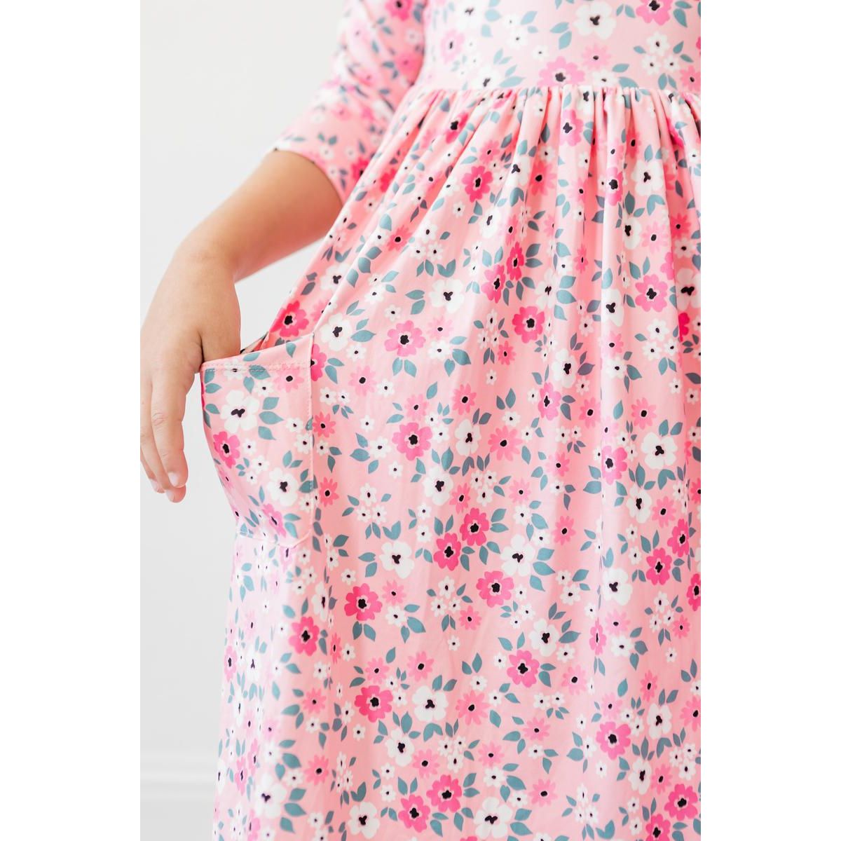 Azalea 3/4 Sleeve Pocket Twirl Dress
