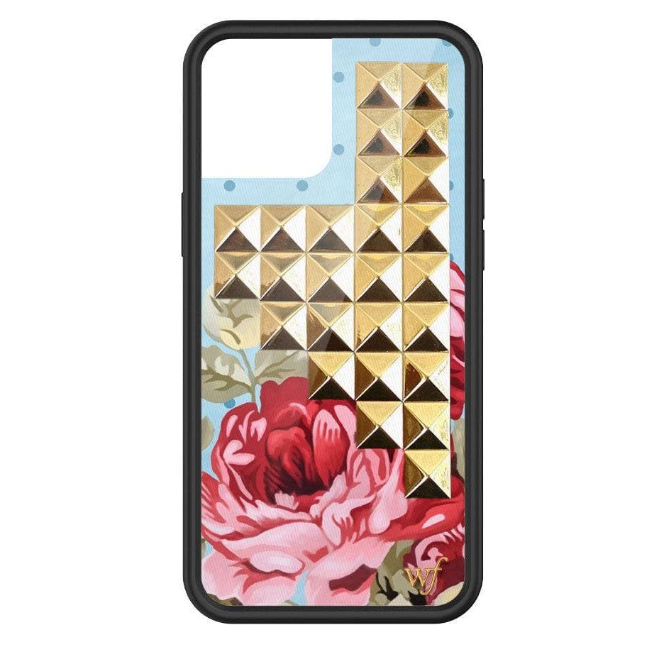 Blue Floral Stud iPhone Case