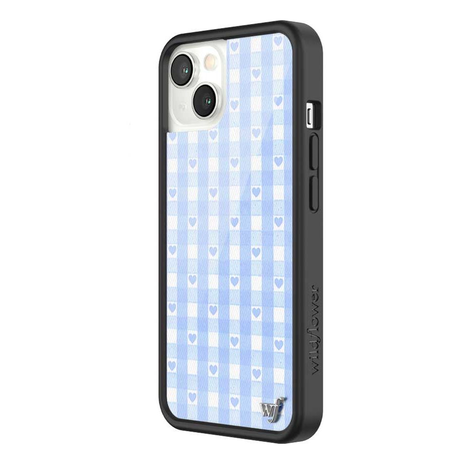 Gingham Hearts | Blue iPhone Case