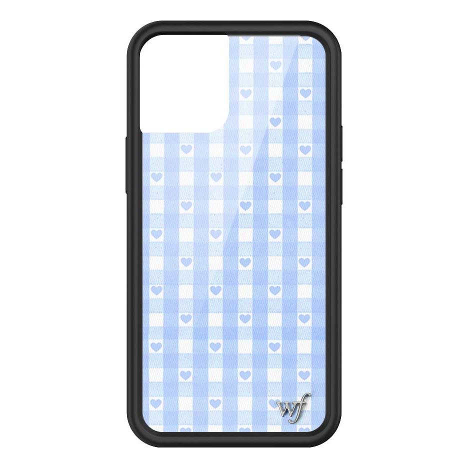 Gingham Hearts | Blue iPhone Case