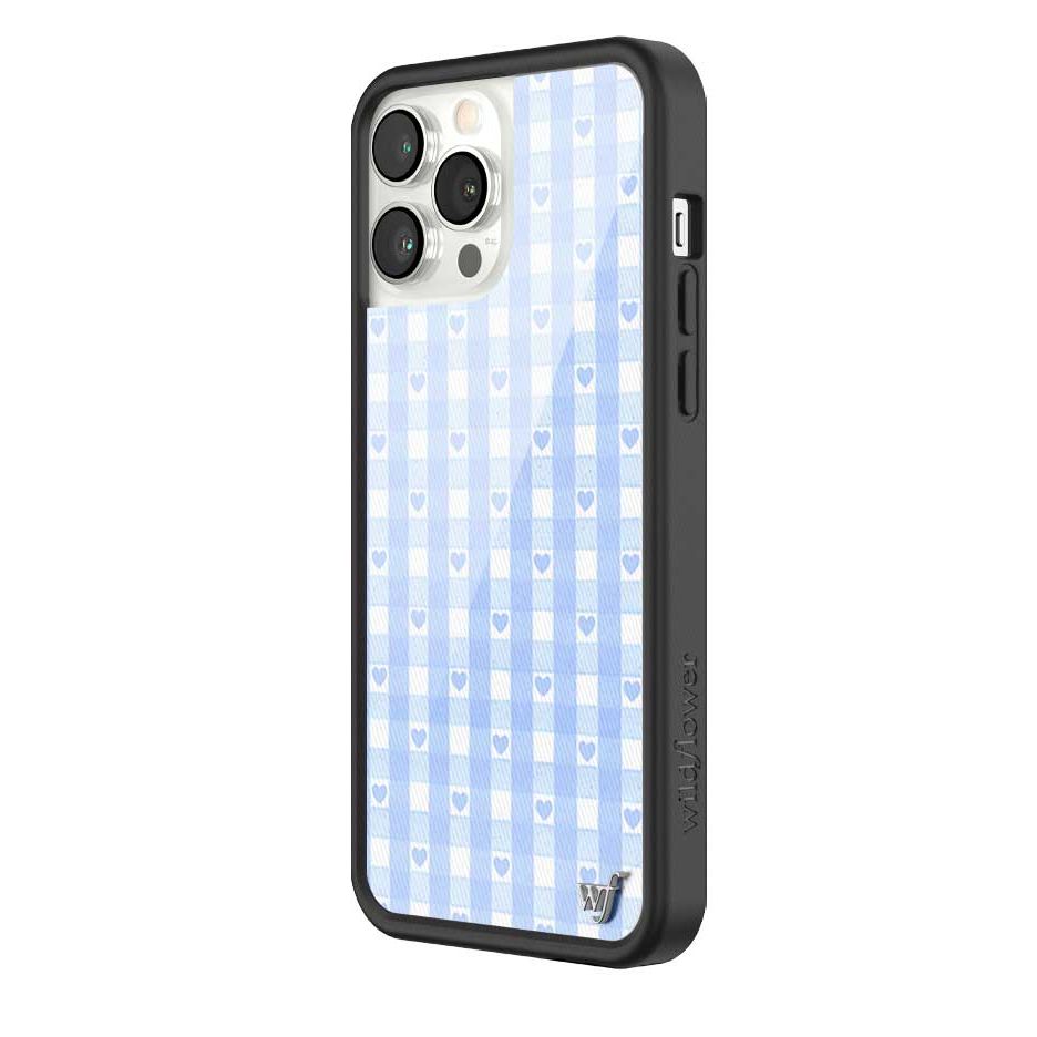 Gingham Hearts | Blue iPhone Case