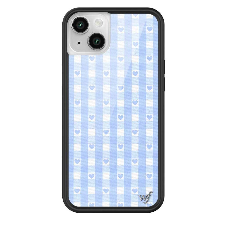 Gingham Hearts | Blue iPhone Case