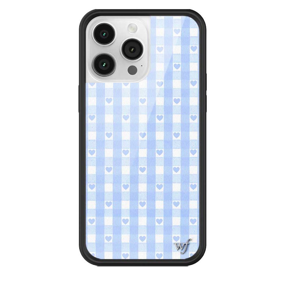 Gingham Hearts | Blue iPhone Case
