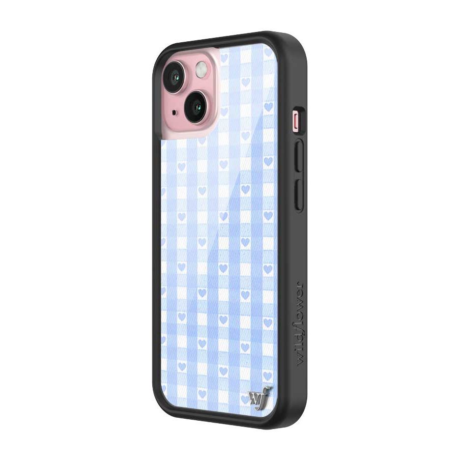 Gingham Hearts | Blue iPhone Case