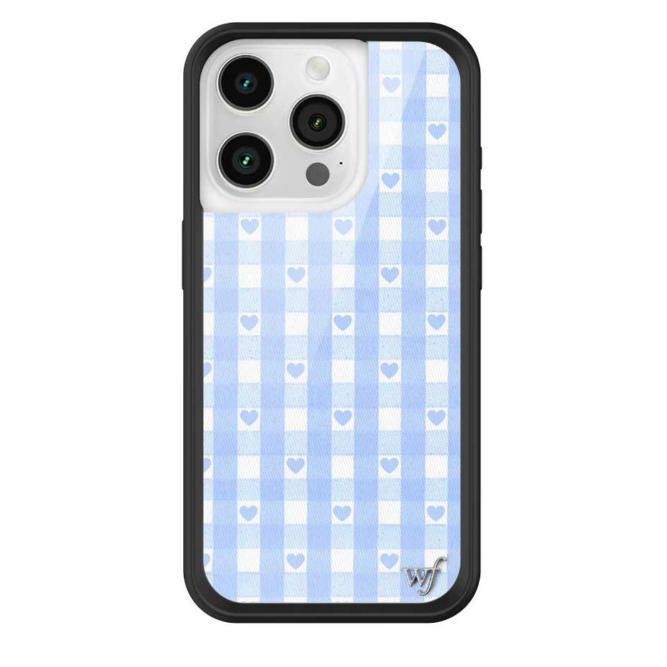 Gingham Hearts | Blue iPhone Case