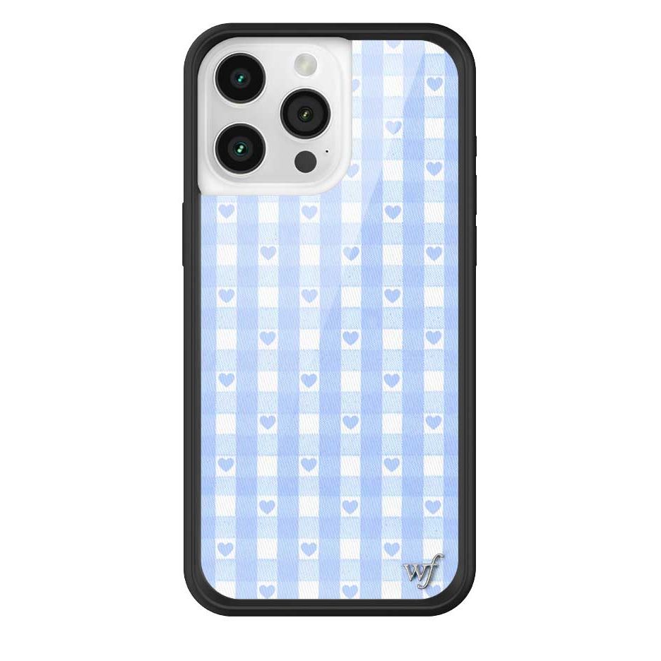 Gingham Hearts | Blue iPhone Case