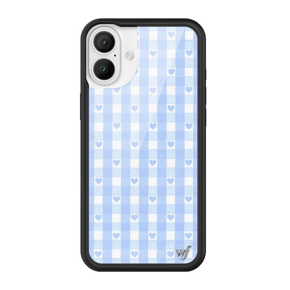 Gingham Hearts | Blue iPhone Case