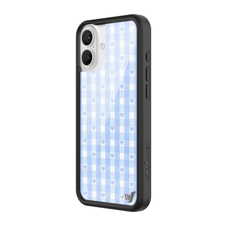 Gingham Hearts | Blue iPhone Case