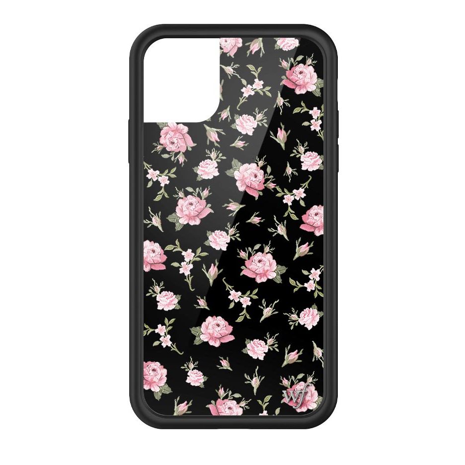 Black and Pink Floral iPhone Case