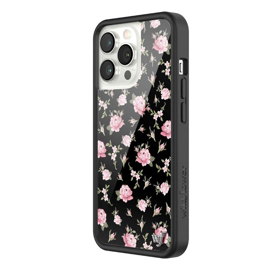 Black and Pink Floral iPhone Case