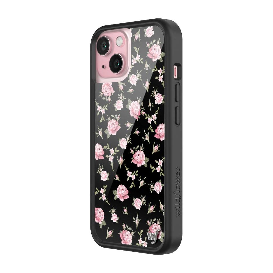Black and Pink Floral iPhone Case