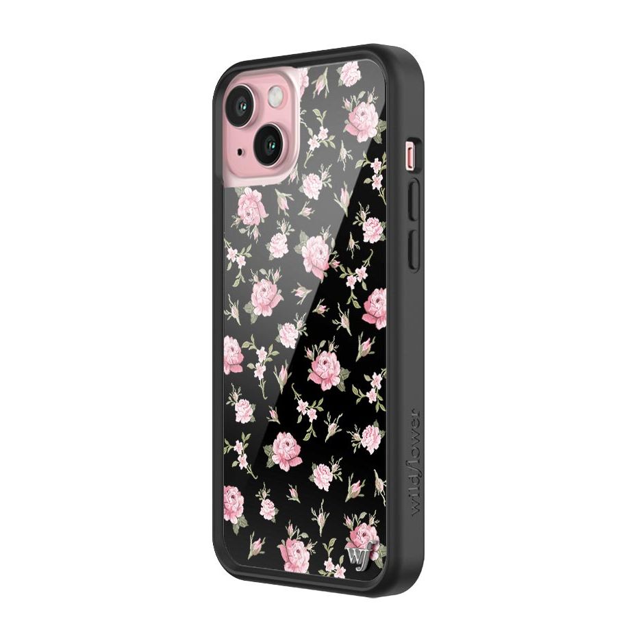 Black and Pink Floral iPhone Case