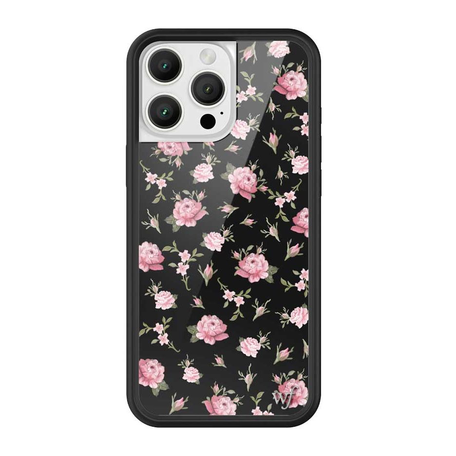 Black and Pink Floral iPhone Case