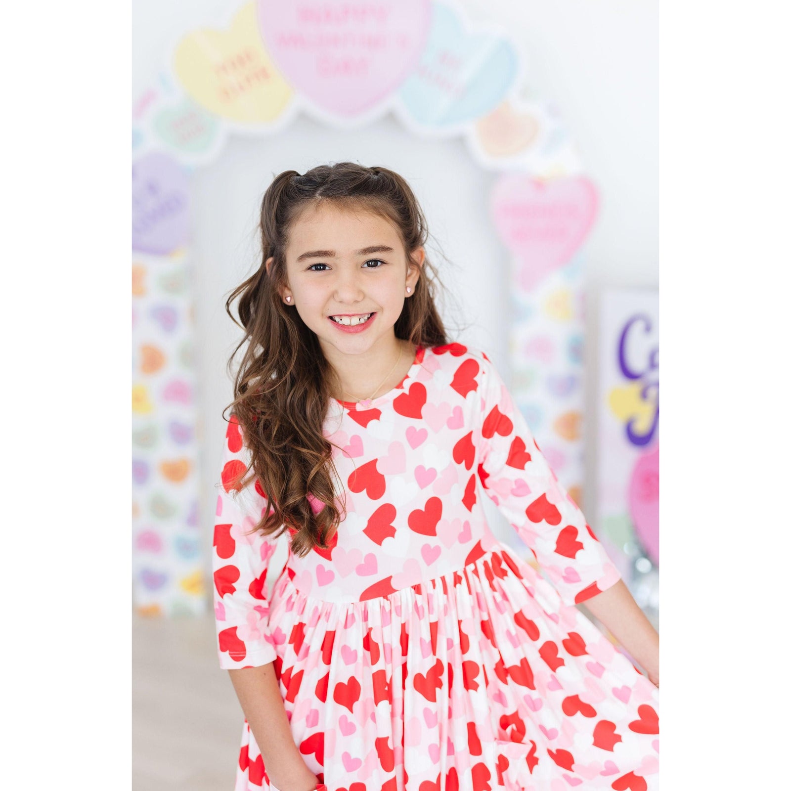 Be Mine 3/4 Sleeve Pocket Twirl Dress