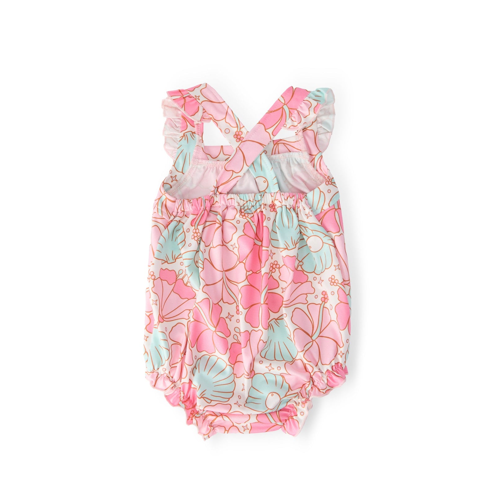 Beach Daze Ruffle Cross Back Romper
