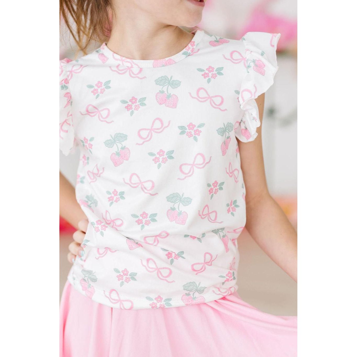 Berries & Bows S/S Ruffle Tee