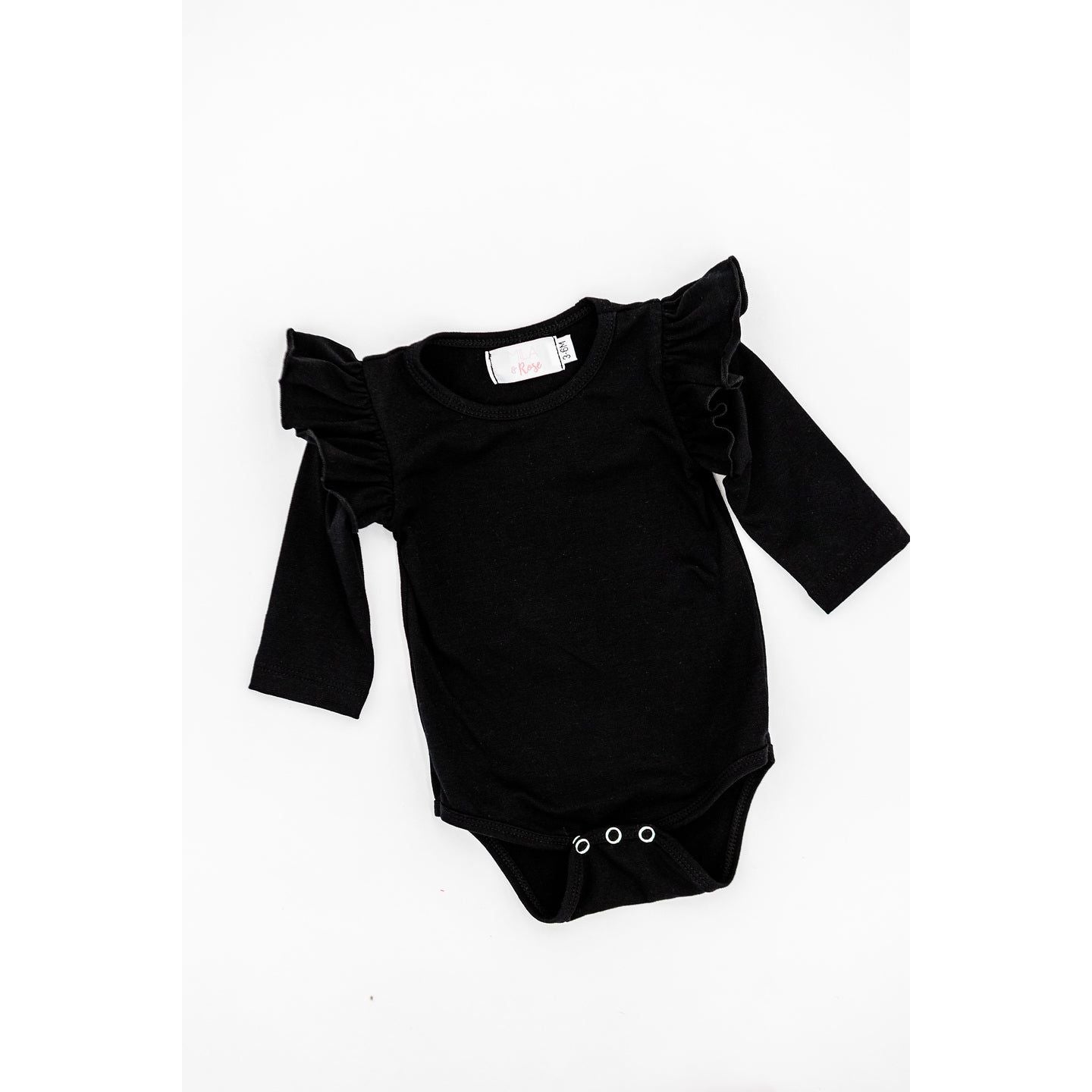 Black L/S Flutter Bodysuit