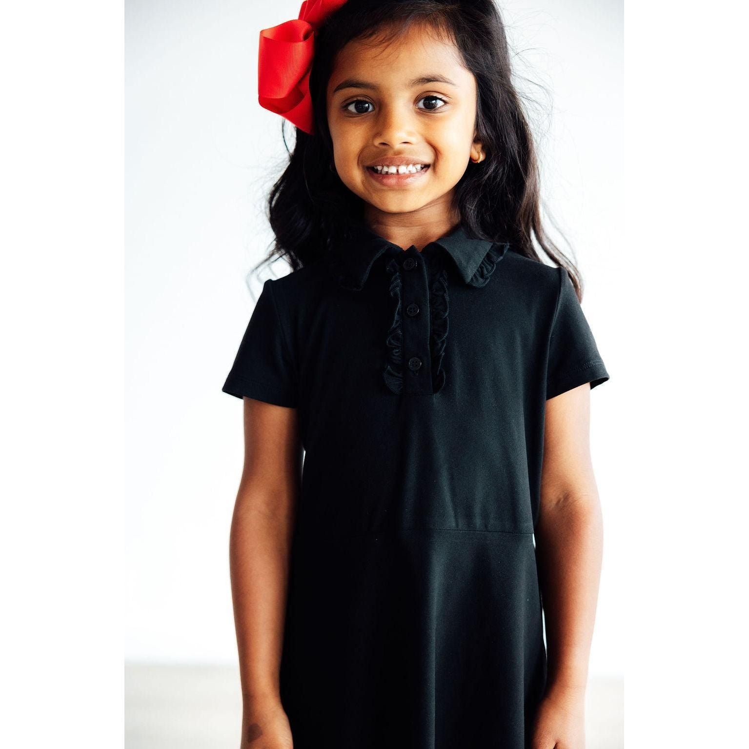 Black S/S Polo Dress