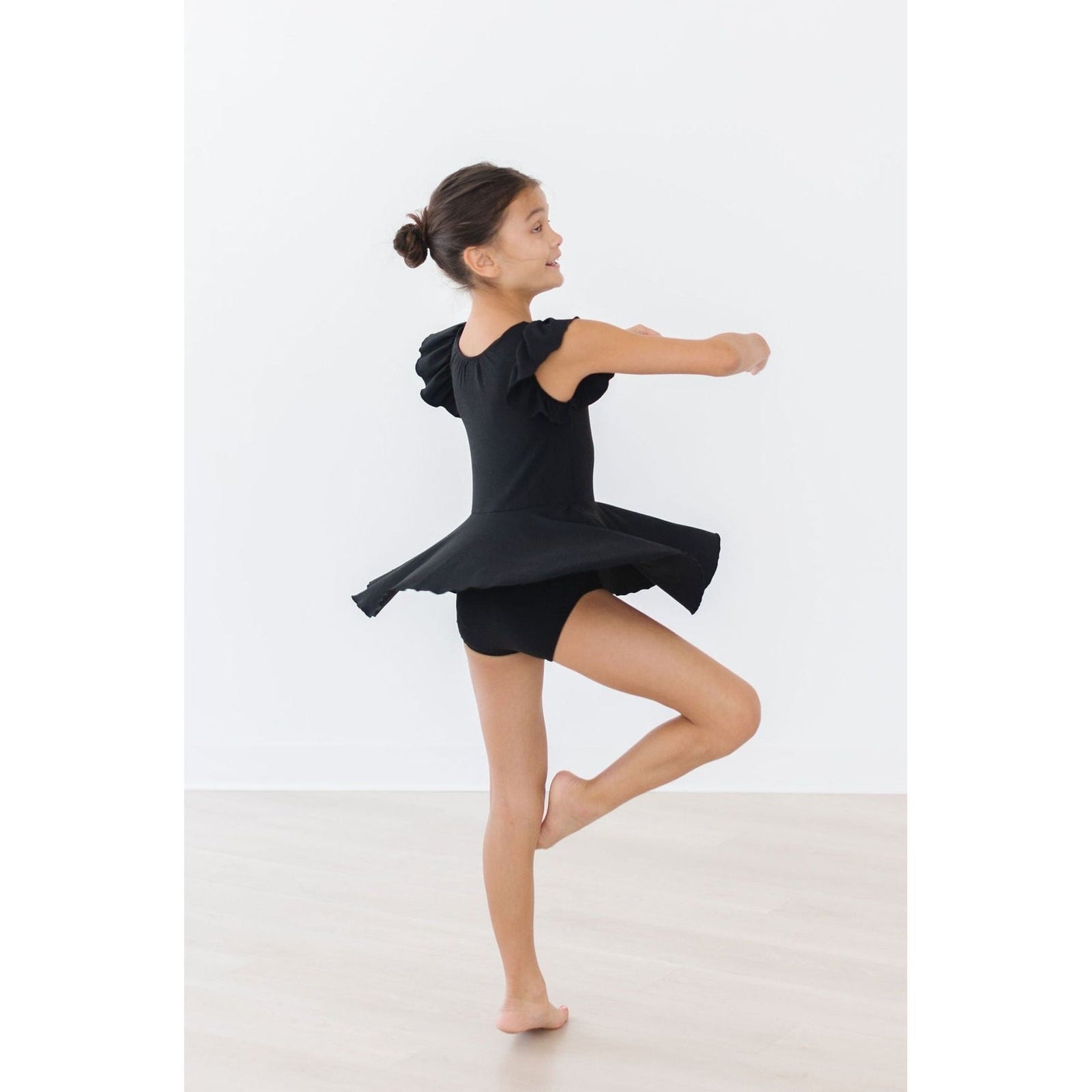 Black S/S Twirl Leotard