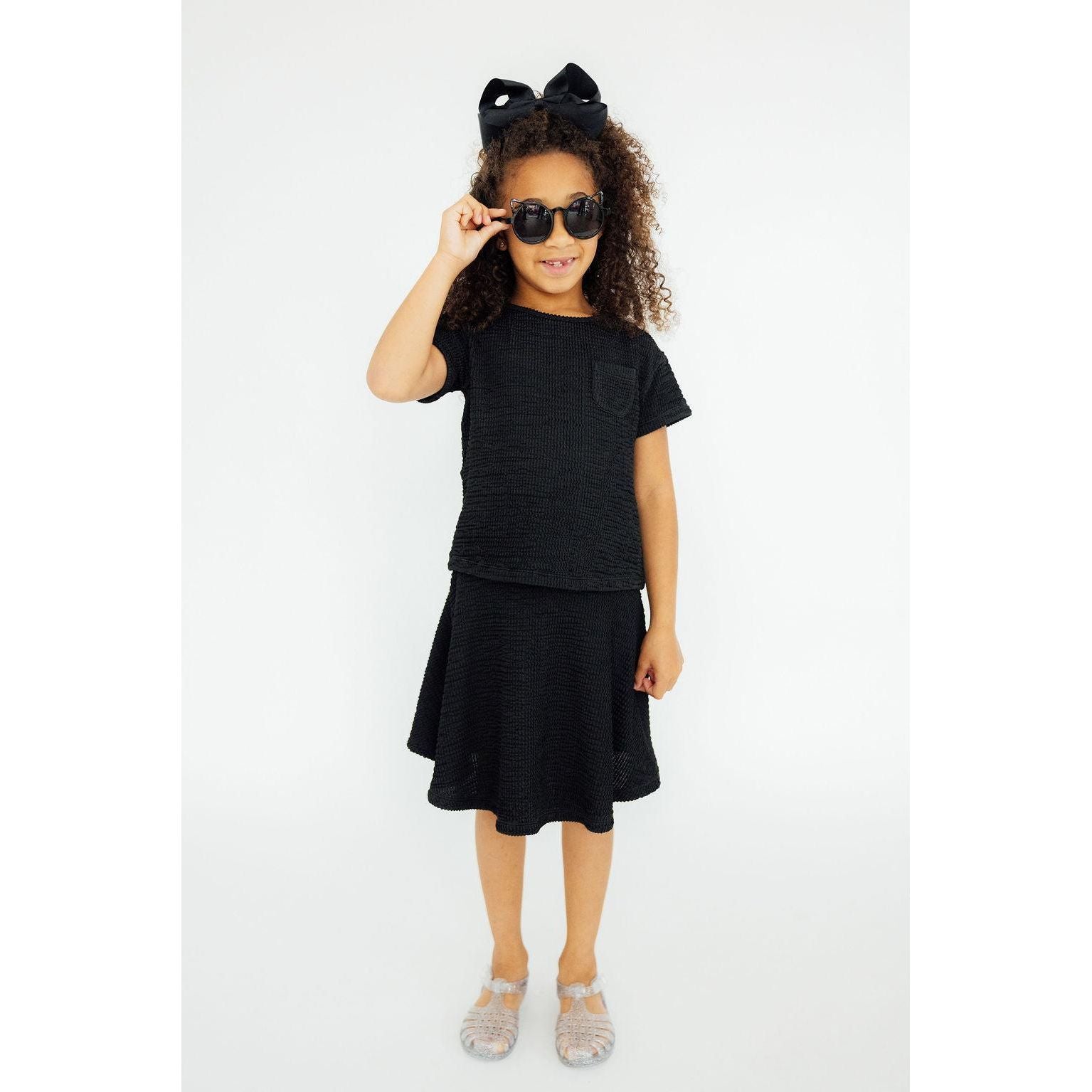 Black Scrunchy Twirl Skort